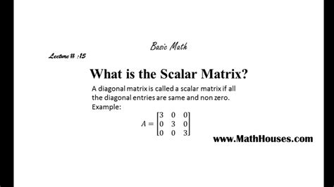 B#14 What is scalar Matrix - YouTube