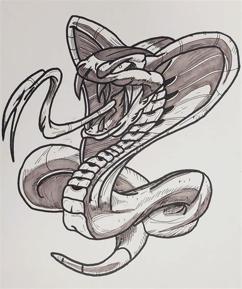 Cobra Drawing . | Cobra drawing, Cobra tattoos, Drawings