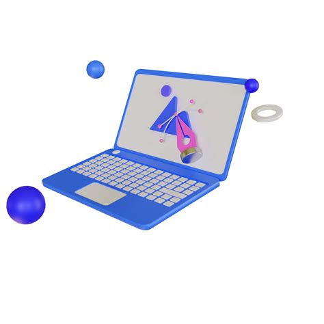 3d laptop with graphic design 3d illustration 14968827 PNG