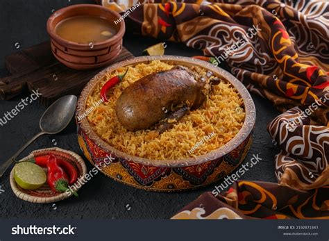 Arabic Cuisine Egyptian Traditional Stuffed Pigeon Stock Photo ...