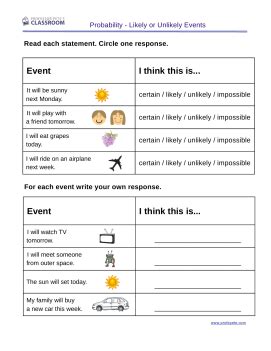 Professor Pete’s Classroom » Probability: Likely or Unlikely Events - Professor Pete’s Classroom