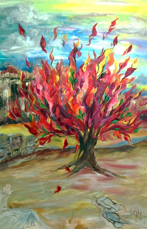 Moses And The Burning Bush Painting by Deana Harvey