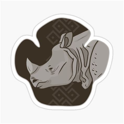 "Rhino Footprint Portrait - Greater One-horned Rhino" Sticker for Sale by ArtByBreah | Redbubble