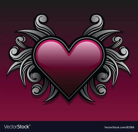 Gothic heart design Royalty Free Vector Image - VectorStock