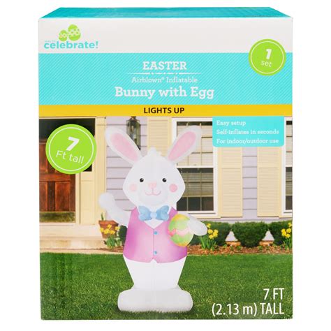 3.5' Airblown Inflatable Bunny with Easter Egg - Walmart.com