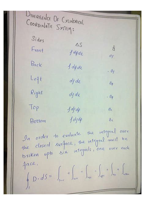 SOLUTION: Divergence of cylindrical coordinate system - Studypool