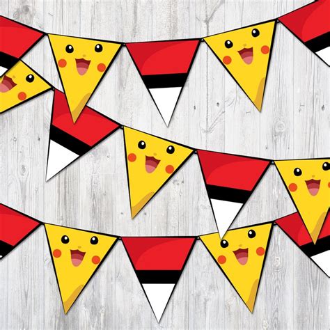 Pokemon banner inspired pokemon decor. Birthday Pokemon | Etsy