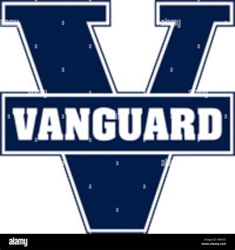 Vanguard Logo Navy White Stock Photo - Alamy