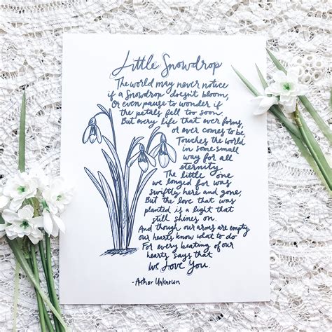 Little Snowdrop Poem Miscarriage Infant Loss Printable | Etsy