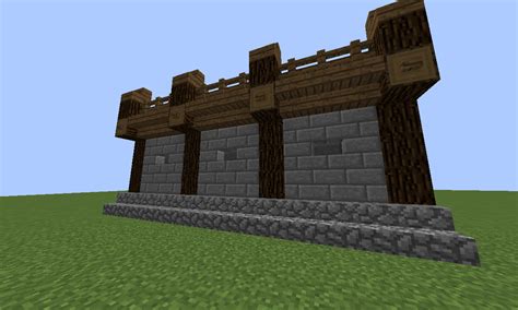 Basic Easy Cheap Walls (small scale) ( Cobble , Logs , Stone Brick ) Minecraft Map