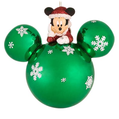 Disney Christmas Ornament - Santa Mickey on Green Snowflake Ornament | Disney christmas ...