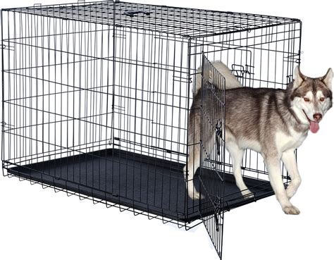 Amazon.com: Dog Kennel - 42-Inch Dog Crate with Doors for Front and Side Access - Collapsible ...