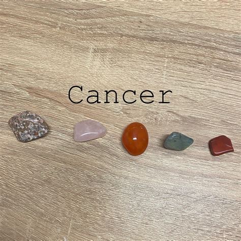 Cancer zodiac healing crystal set | Etsy