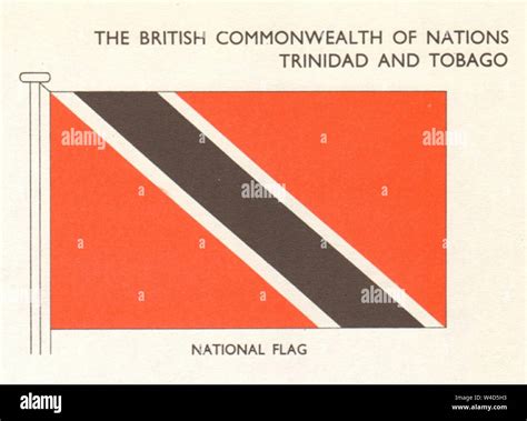 TRINIDAD AND TOBAGO FLAGS. West Indies. National Flag 1965 old vintage print Stock Photo - Alamy