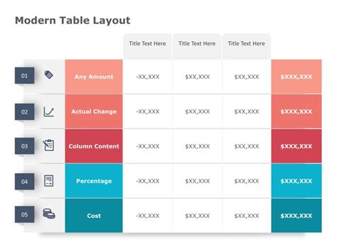 Modern Table Layout PowerPoint Template