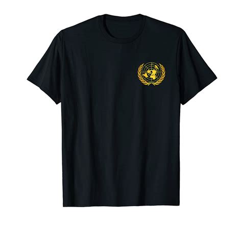 Buy UNITED NATIONS UN SYMBOL FLAG SEAL LOGO (RENDERED IN GOLD) T-Shirt Online at desertcart ...