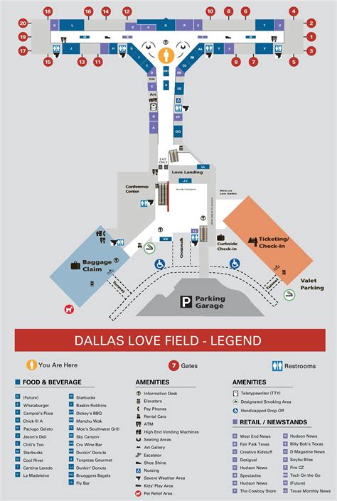 Dallas Love Field airport map - Ontheworldmap.com