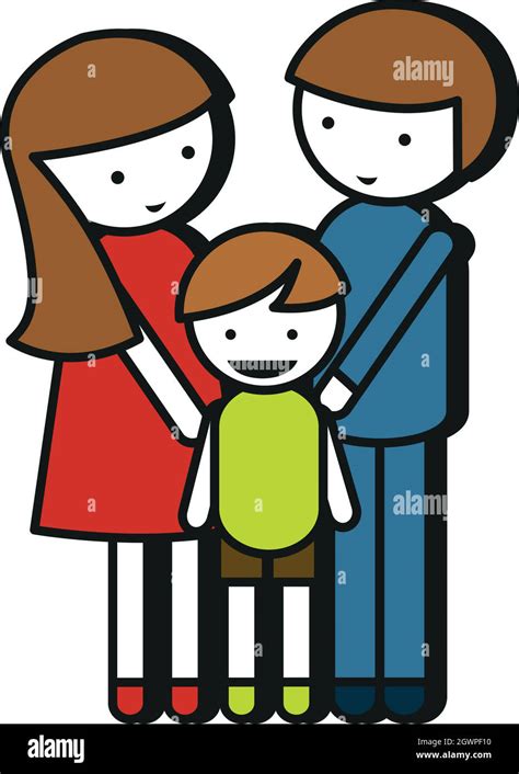 Simple family drawing with parents and kid Stock Vector Image & Art - Alamy