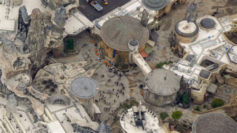 Incredible Aerial Photography of Galaxy’s Edge in Disneyland – Galactic Outfitters