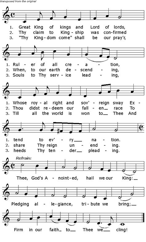 Traditional Catholic English hymn lyrics - Great King of Kings - Christ ...