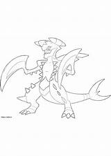 Garchomp Mega Pokémon coloring page sketch template
