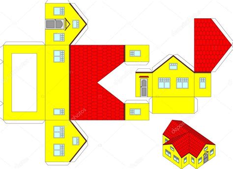 Printable 3d paper craft of a house — Stock Vector © kvartur #21122417