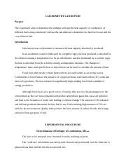 CALORIMETRY LAB REPORT.edited 1 1 .docx - CALORIMETRY LAB REPORT ...