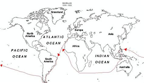 Image Of A Map Of The Route Of Ferdinand Magellan - Inter disciplina