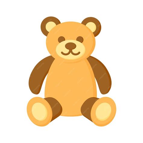 Premium Vector | Kids toy bear icon children's toy flat vector ...