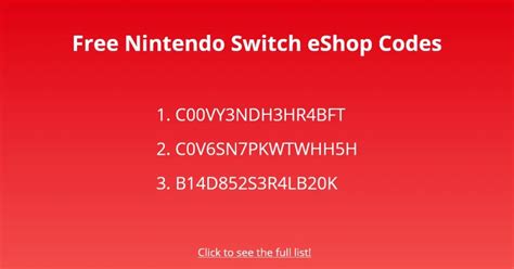 30+ Free Nintendo Switch eShop Codes - Followchain