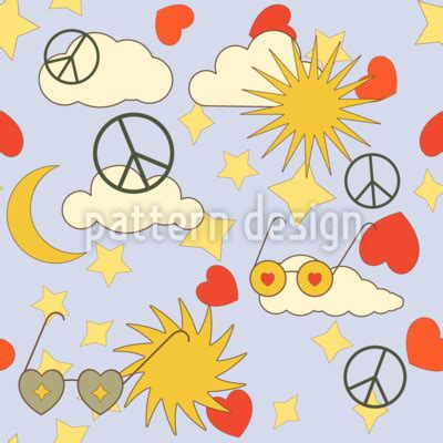 Groovy Signs Seamless Vector Pattern Design