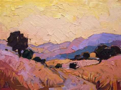California warm sunset light, landscape oil painting by modern artist Erin Hanson Contemporary ...