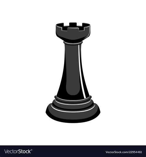 Silhouette of a rook chess piece Royalty Free Vector Image