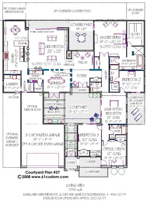 Modern Courtyard House Plan | 61custom | Contemporary & Modern House ...