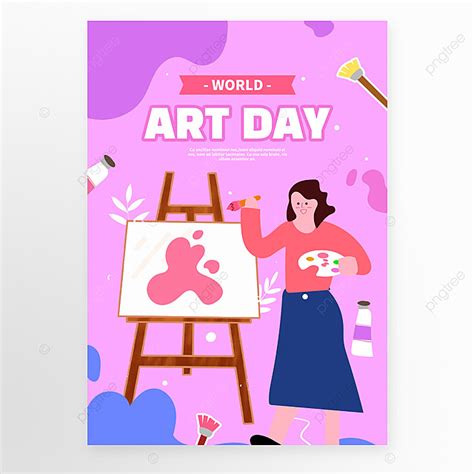 World Art Day Illustration Colorful Poster Template Download on Pngtree