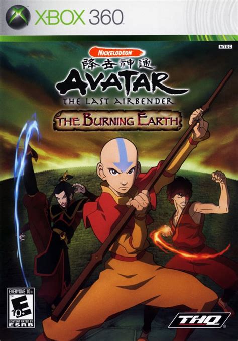 Avatar: The Last Airbender - The Burning Earth (2007) Xbox 360 box cover art - MobyGames