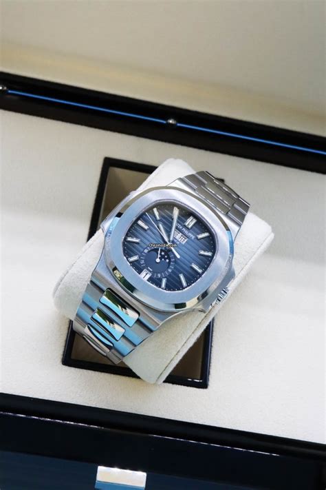 Patek Philippe Nautilus New Blue dial stainless steel 40.5mm... for ...