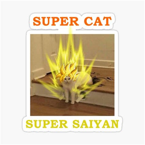 "Cat power super saiyan" Sticker for Sale by DivineLiveShop | Redbubble