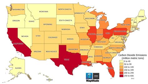 Maptitude Map: CO2 Emissions by State