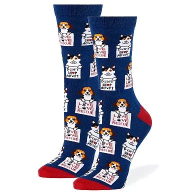 John's Crazy Socks Adult Animal Rescue Crew Socks