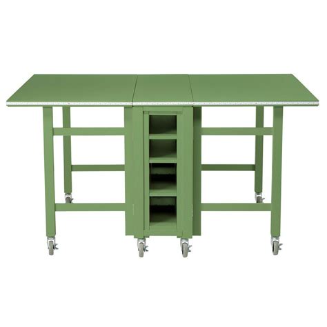 Martha Stewart Living Craft Space 6 ft. Collapsible Wood Craft Table in Rhododendron Leaf ...