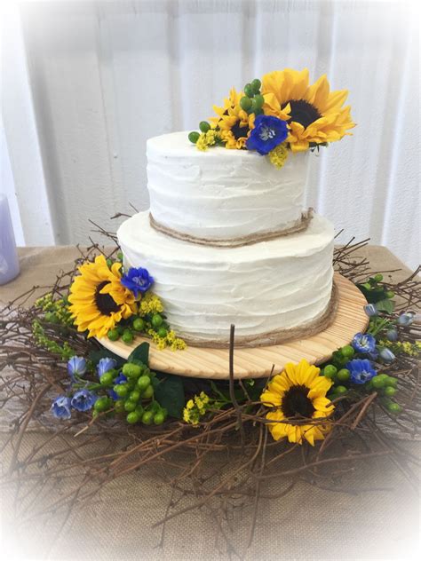 Sunflower Wedding Cake - CakeCentral.com