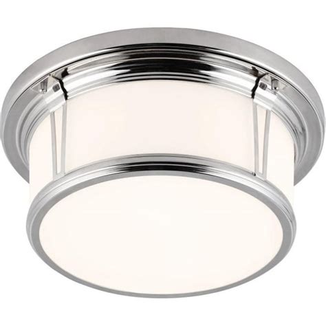 Circular Deco Style Flush Fitting Bathroom Ceiling Light, IP44 Rated