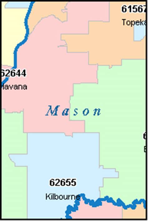 MASON County, Illinois Digital ZIP Code Map