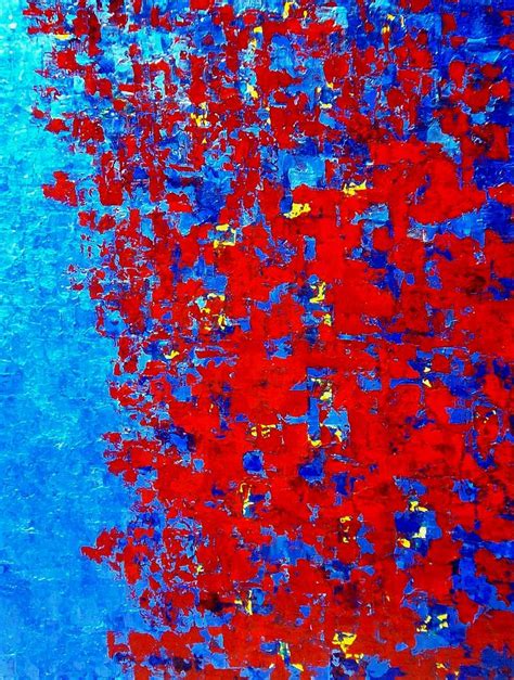 Red And Blue Abstract Painting Autumnal Variation Painting by Holly Anderson