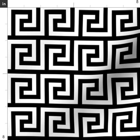 Greek Key Fabric 2 Greek Key Pattern Black and White - Etsy