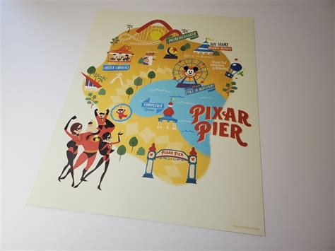 Pixar Pier Park Map Poster Disney California Adventure 11x14 Authentic DCA | #4578205649