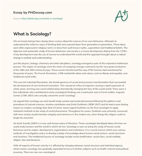 What is Sociology? - PHDessay.com