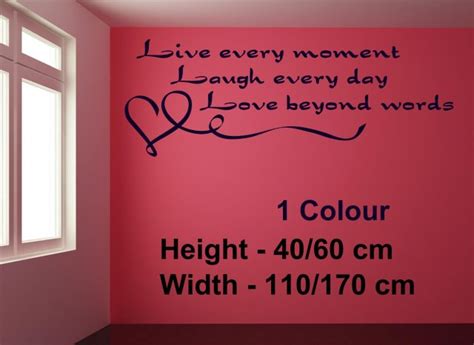 'Live every moment...' Wall Quote | Wall Stickers Store - UK shop with ...