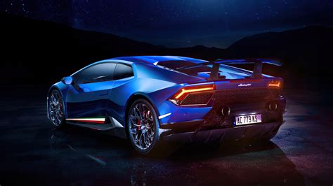 1366x768 Blue Lamborghini Huracan 4k Rear Laptop HD ,HD 4k Wallpapers ...